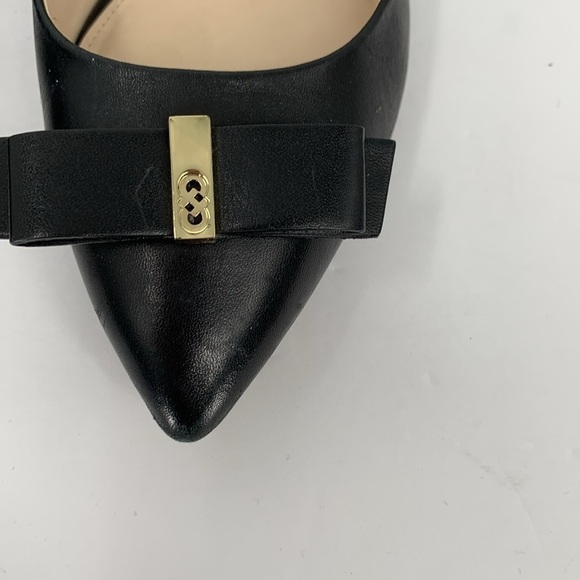 Cole Haan Elsie Bow skimmer flat pointed toe shoe ballet black leather flat 6.5 - Picture 4 of 8